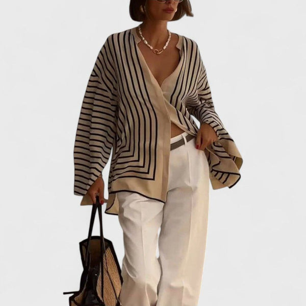 Or Striped Long-Sleeve Top