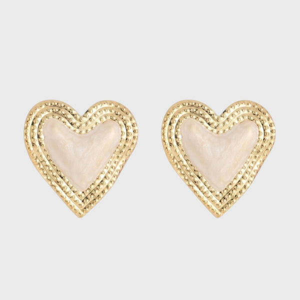 Yael Peach Heart Earrings
