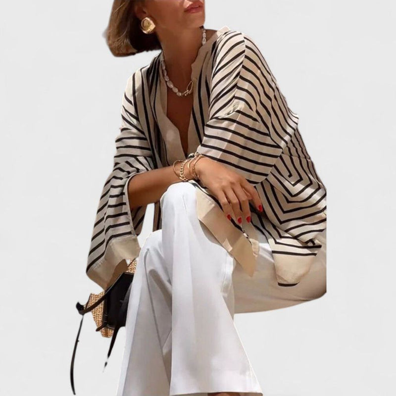 Or Striped Long-Sleeve Top