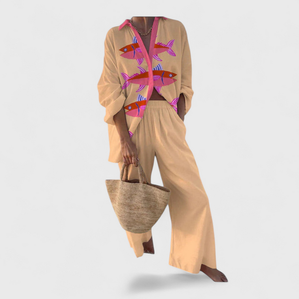 Rivka Pink Linen Set