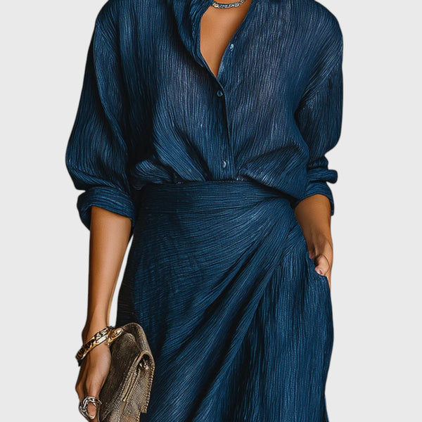 Noga Blue Linen Set
