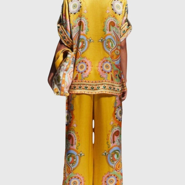 Cashew Satin Oversized Pants