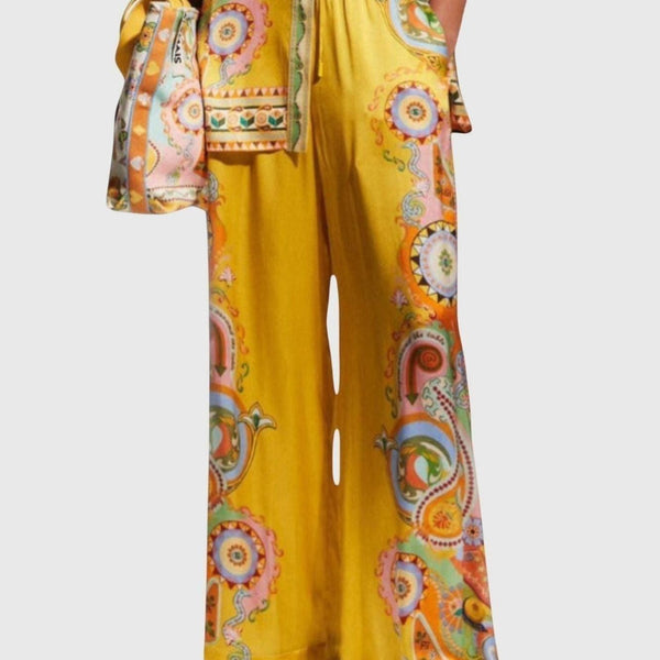 Cashew Satin Oversized Pants