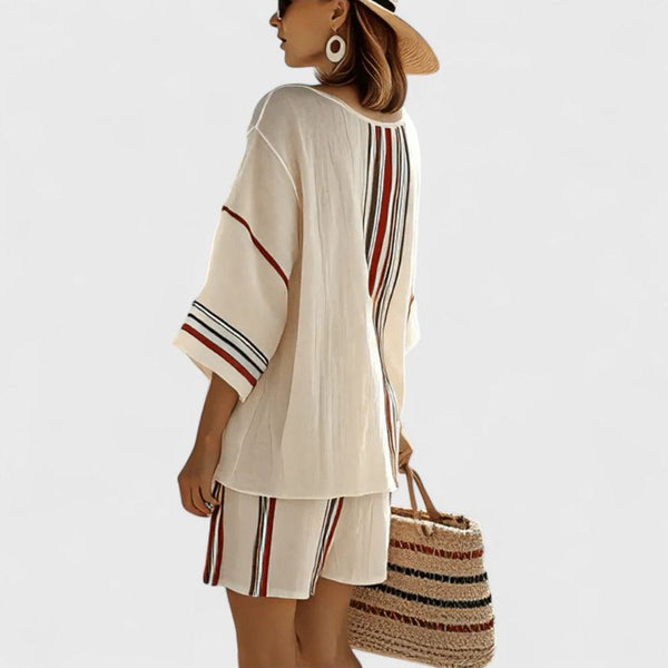 Shani Striped V-Neck Set