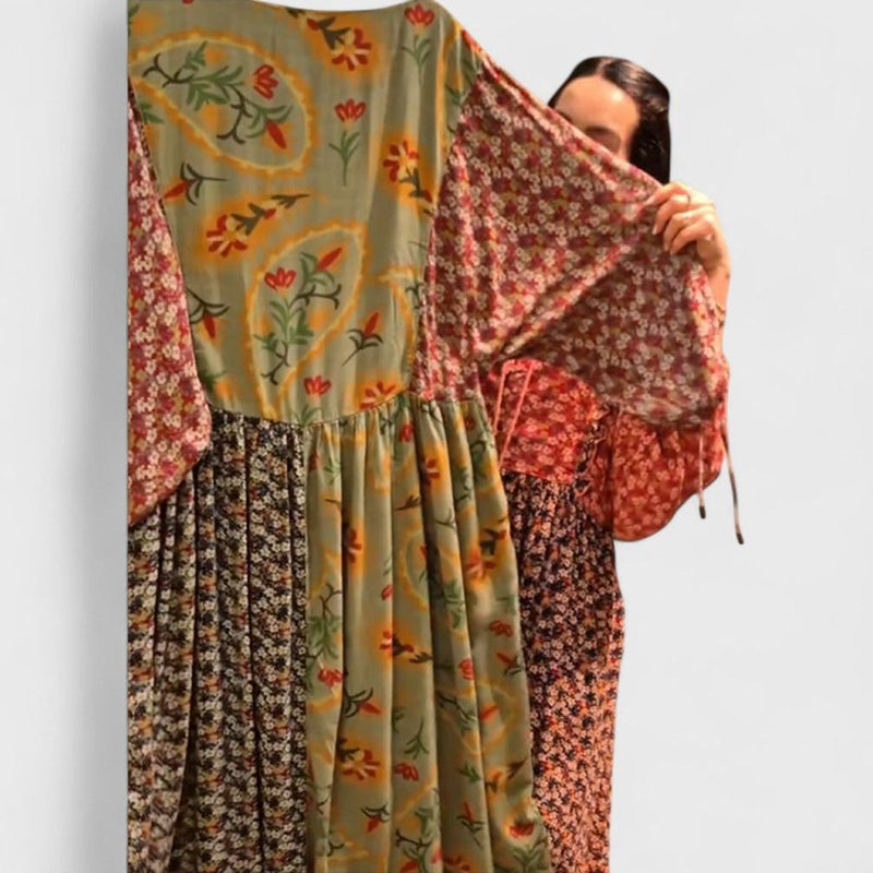 Tehila Patchwork Midi Dress