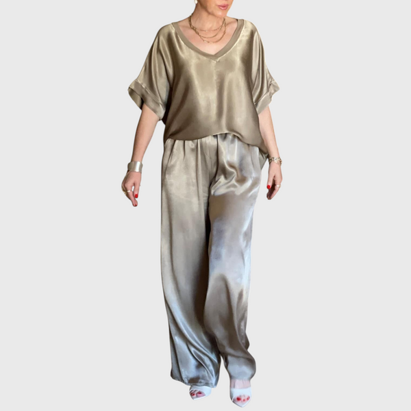 Tal Satin V-Neck Set