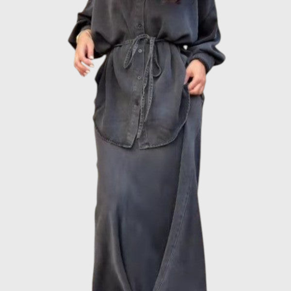 Talia Drawstring Shirt Set